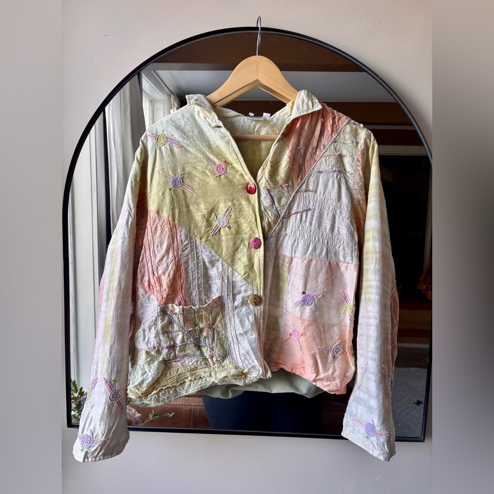 PARLSEY & SAGE | silk embroidered jacket | size medium - Picture 3 of 7